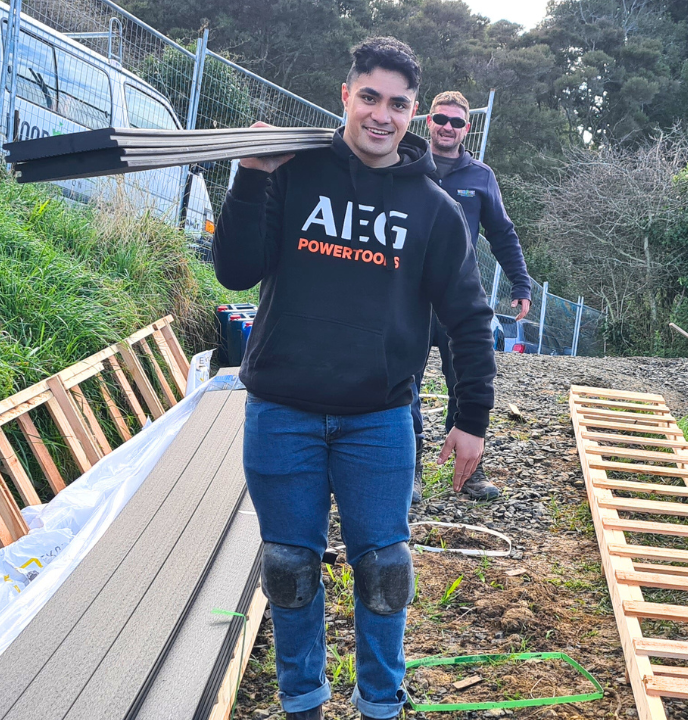 Three Woodfort Construction workers standing for picture