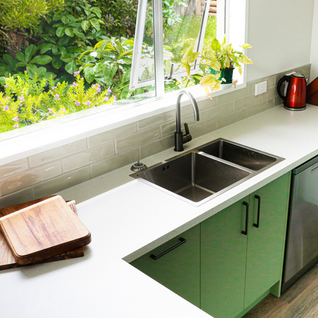 Top view of newly renovated kitchen